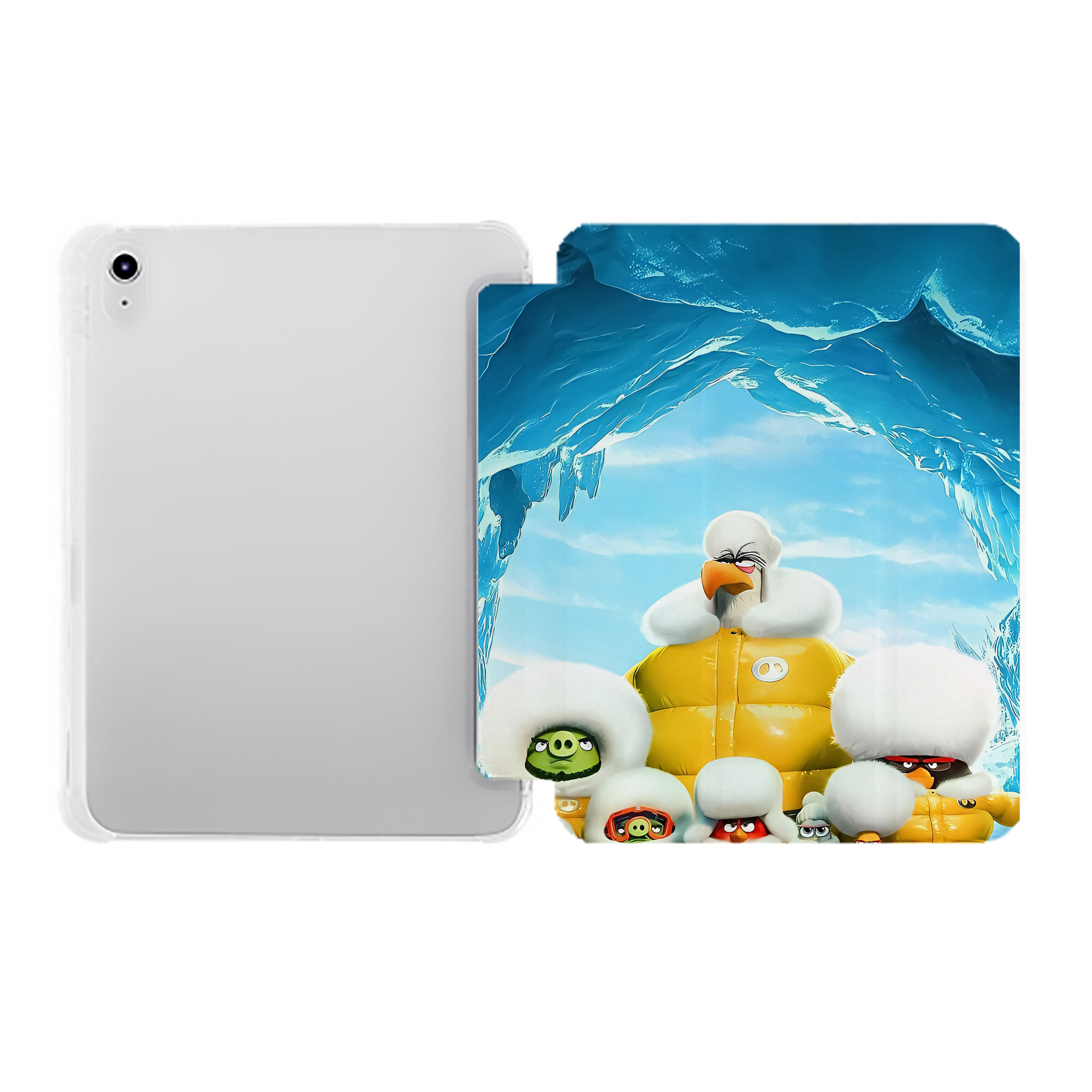 （画像用） Angry Birds アングリーバード IPad ケース ペン収納付き 三つ折りスタンド PUレザー×シリコン 対応機種9.5/10.5/10.9インチ